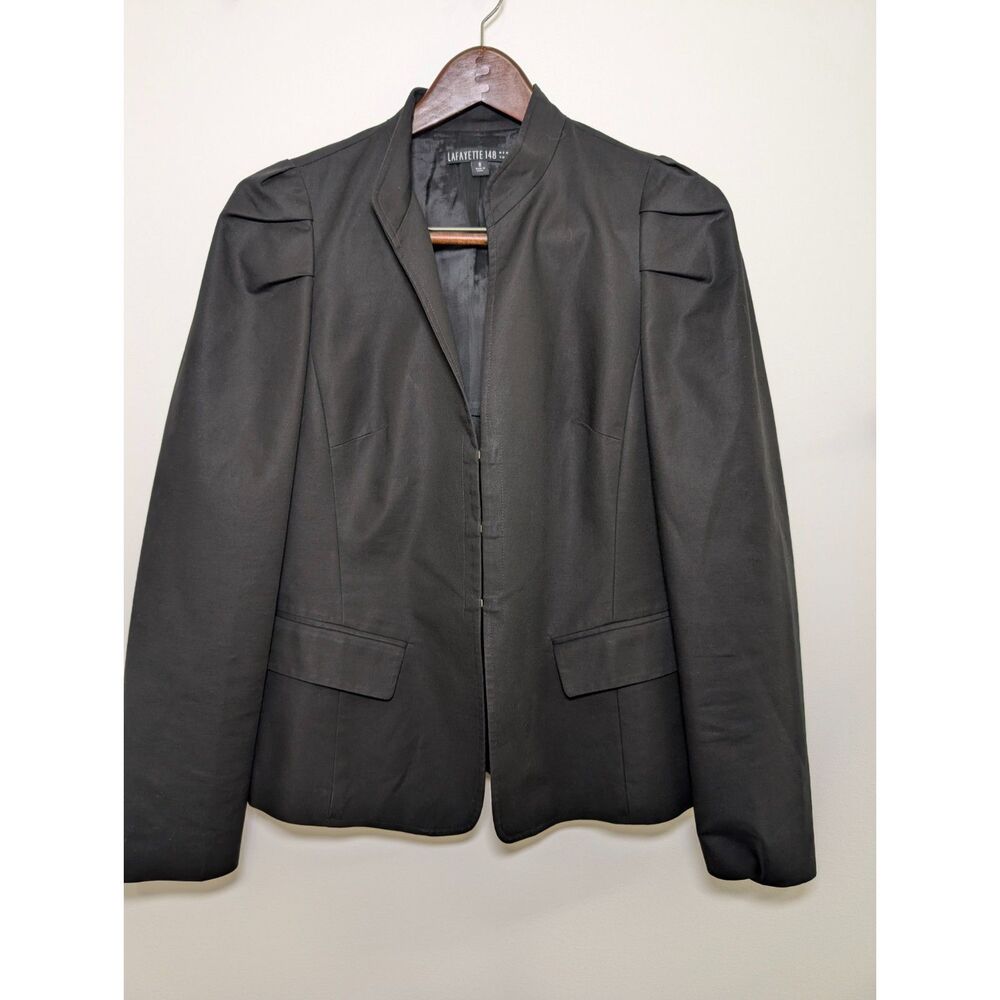 Lafayette 148 Black Tailored Blazer Size 8 Luxury Minimalist Career Quiet Luxury - Picture 3 of 12